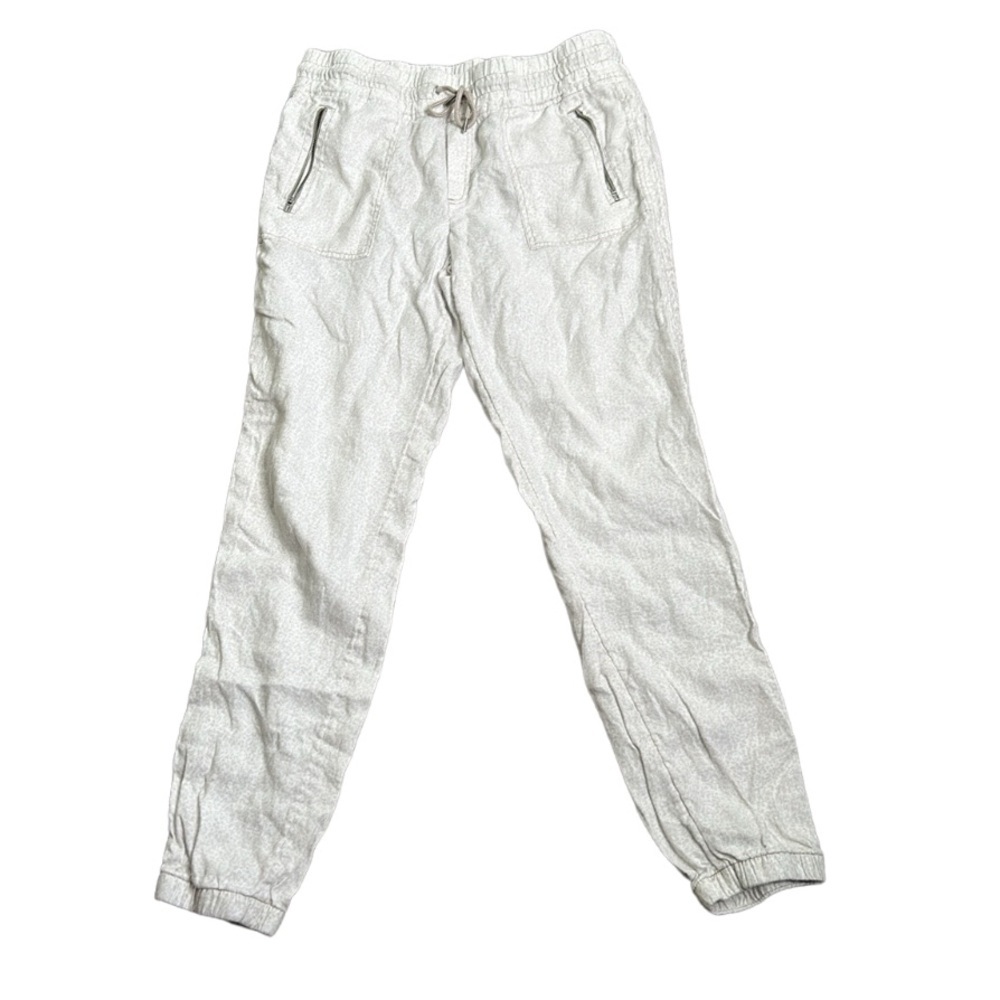 Athleta beige cream como linen joggers size 12T